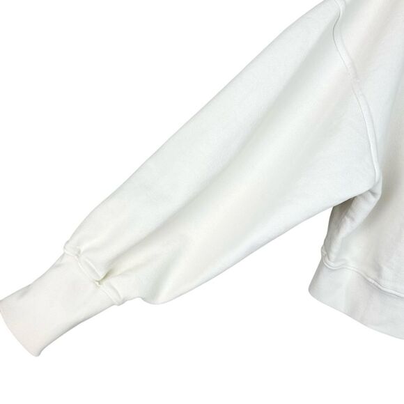 AGOLDE Balloon Sleeve Turtleneck Sweatshirt Sz S Ivory Relaxed Casual Chic - Picture 7 of 14